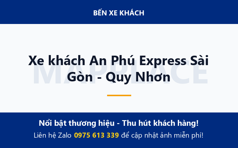 Xe khách An Phú Express Sài Gòn - Quy Nhơn