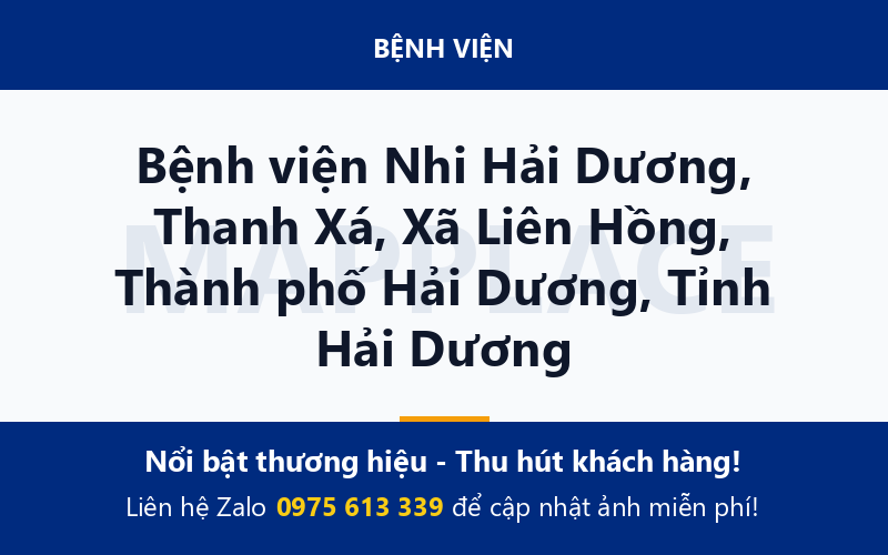 Bệnh viện Nhi Hải Dương, Thanh Xá, Xã Liên Hồng, Thành phố Hải Dương, Tỉnh Hải Dương