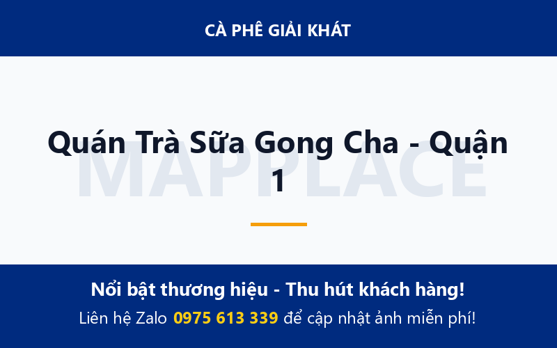 Quán Trà Sữa Gong Cha - Quận 1