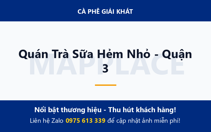 Quán Trà Sữa Hẻm Nhỏ - Quận 3