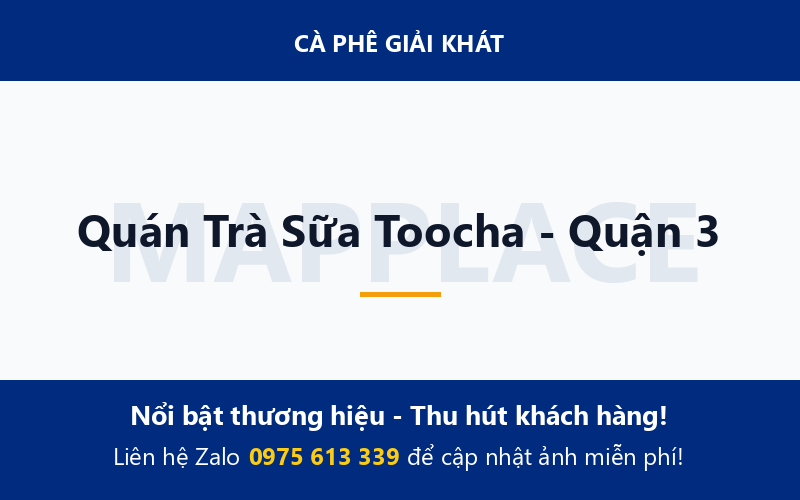 Quán Trà Sữa Toocha - Quận 3