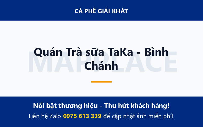 Quán Trà sữa TaKa - Bình Chánh