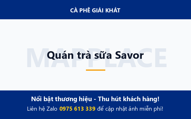 Quán trà sữa Savor