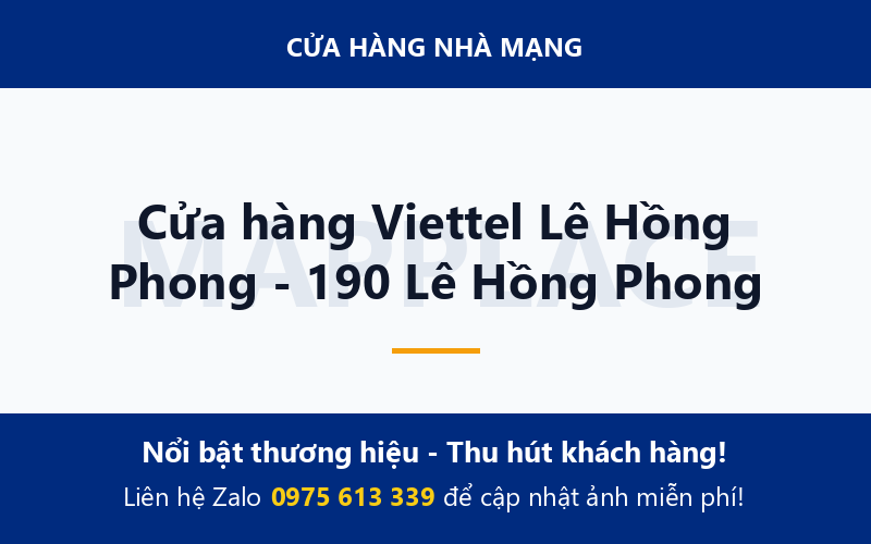 Cửa hàng Viettel Lê Hồng Phong - 190 Lê Hồng Phong