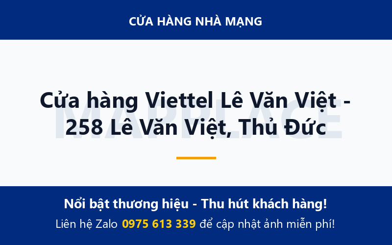 Cửa hàng Viettel Lê Văn Việt - 258 Lê Văn Việt, Thủ Đức