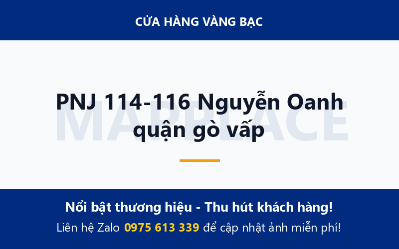 PNJ 114-116 Nguyễn Oanh quận gò vấp