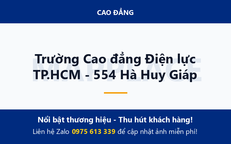 Trường Cao đẳng Điện lực TP.HCM - 554 Hà Huy Giáp