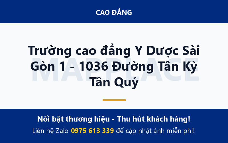 Trường cao đẳng Y Dược Sài Gòn 1 - 1036 Đường Tân Kỳ Tân Quý