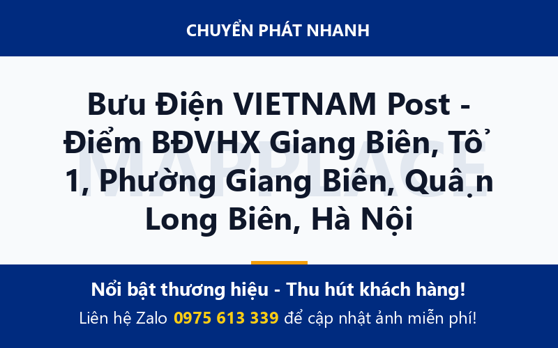 Bưu Điện VIETNAM Post - Điểm BĐVHX Giang Biên, Tổ 1, Phường Giang Biên, Quận Long Biên, Hà Nội
