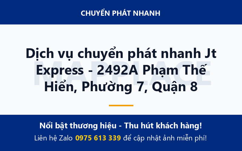 Dịch vụ chuyển phát nhanh Jt Express - 2492A Phạm Thế Hiển, Phường 7, Quận 8