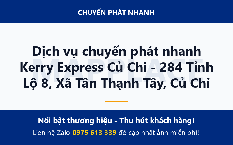 Dịch vụ chuyển phát nhanh Kerry Express Củ Chi - 284 Tỉnh Lộ 8, Xã Tân Thạnh Tây, Củ Chi