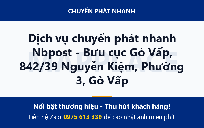 Dịch vụ chuyển phát nhanh Nbpost - Bưu cục Gò Vấp, 842/39 Nguyễn Kiệm, Phường 3, Gò Vấp