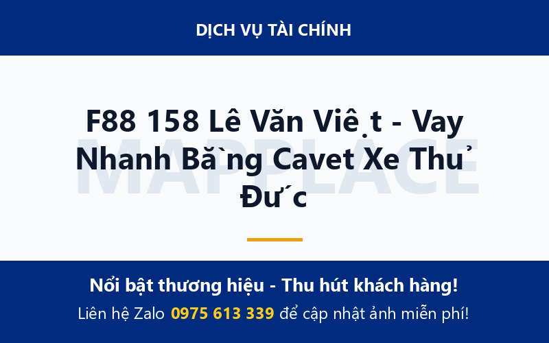 F88 158 Lê Văn Việt - Vay Nhanh Bằng Cavet Xe Thủ Đức