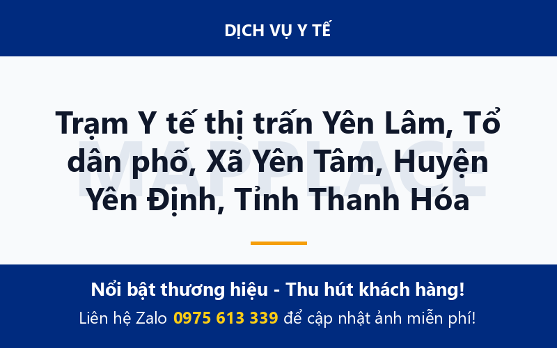Trạm Y tế thị trấn Yên Lâm, Tổ dân phố, Xã Yên Tâm, Huyện Yên Định, Tỉnh Thanh Hóa