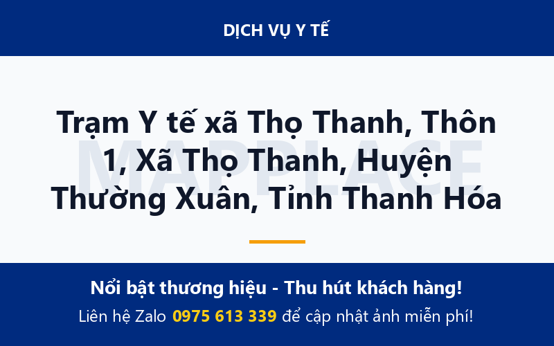 Trạm Y tế xã Thọ Thanh, Thôn 1, Xã Thọ Thanh, Huyện Thường Xuân, Tỉnh Thanh Hóa