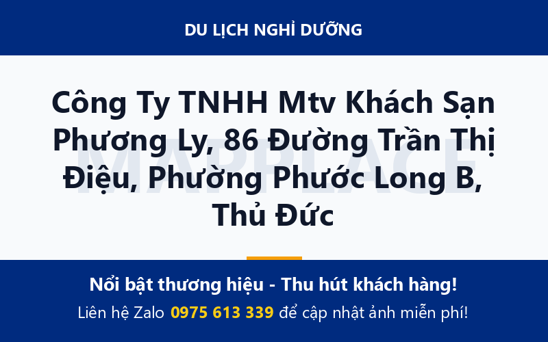 Công Ty TNHH Mtv Khách Sạn Phương Ly, 86 Đường Trần Thị Điệu, Phường Phước Long B, Thủ Đức