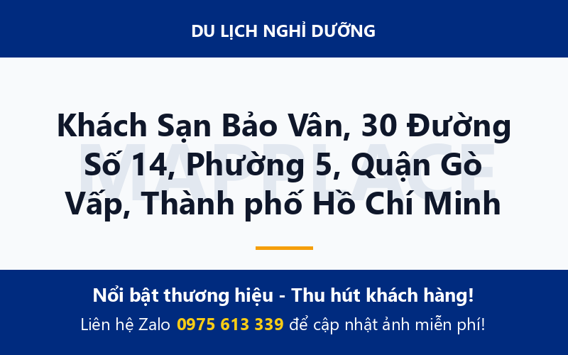 Khách Sạn Bảo Vân, 30 Đường Số 14, Phường 5, Quận Gò Vấp, Thành phố Hồ Chí Minh