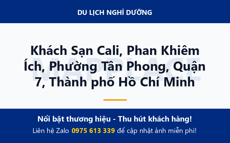 Khách Sạn Cali, Phan Khiêm Ích, Phường Tân Phong, Quận 7, Thành phố Hồ Chí Minh