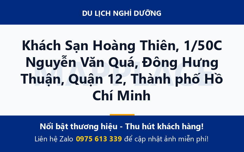 Khách Sạn Hoàng Thiên, 1/50C Nguyễn Văn Quá, Đông Hưng Thuận, Quận 12, Thành phố Hồ Chí Minh