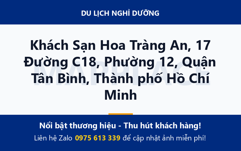 Khách Sạn Hoa Tràng An, 17 Đường C18, Phường 12, Quận Tân Bình, Thành phố Hồ Chí Minh