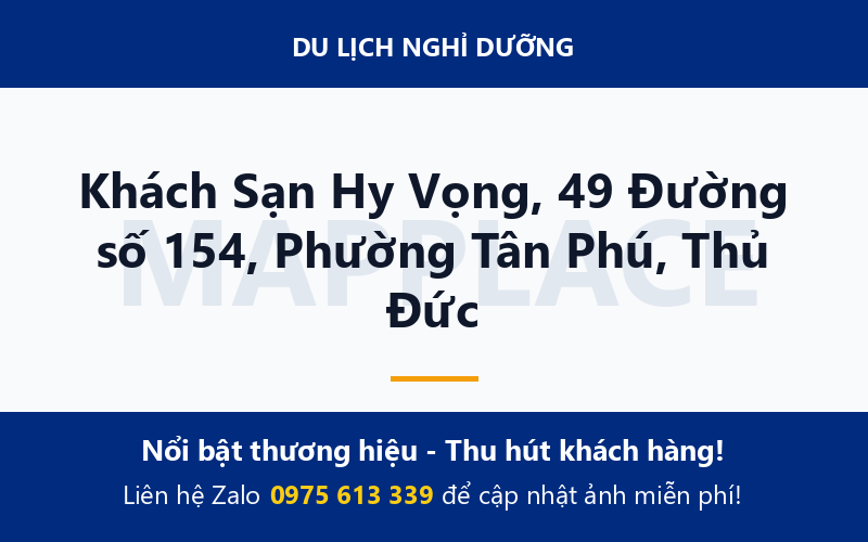 Khách Sạn Hy Vọng, 49 Đường số 154, Phường Tân Phú, Thủ Đức