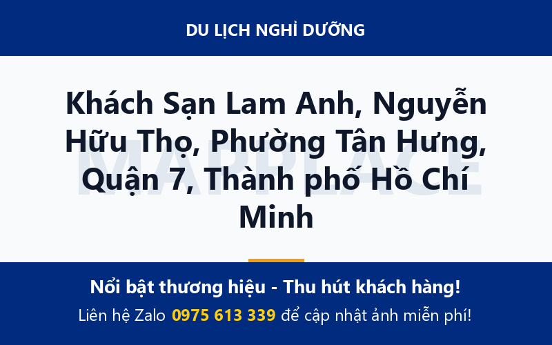 Khách Sạn Lam Anh, Nguyễn Hữu Thọ, Phường Tân Hưng, Quận 7, Thành phố Hồ Chí Minh