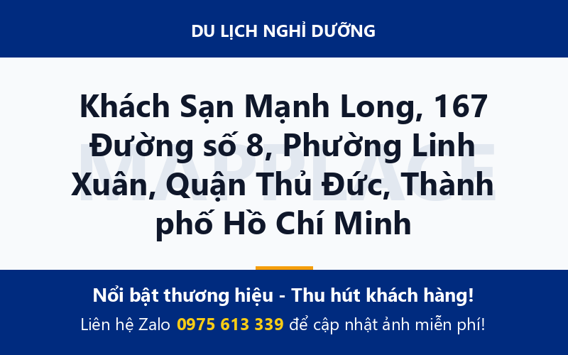 Khách Sạn Mạnh Long, 167 Đường số 8, Phường Linh Xuân, Quận Thủ Đức, Thành phố Hồ Chí Minh