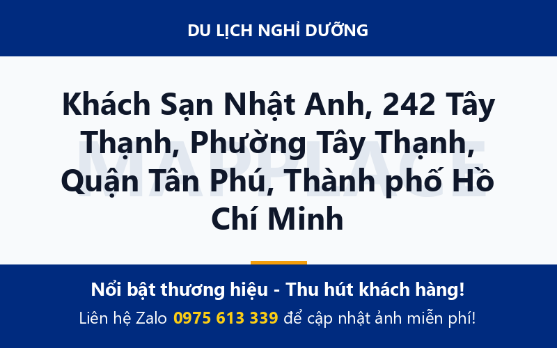 Khách Sạn Nhật Anh, 242 Tây Thạnh, Phường Tây Thạnh, Quận Tân Phú, Thành phố Hồ Chí Minh