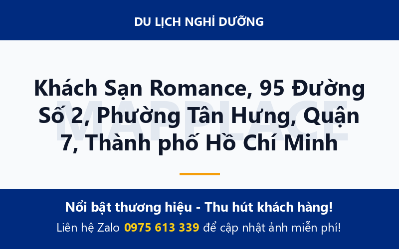 Khách Sạn Romance, 95 Đường Số 2, Phường Tân Hưng, Quận 7, Thành phố Hồ Chí Minh