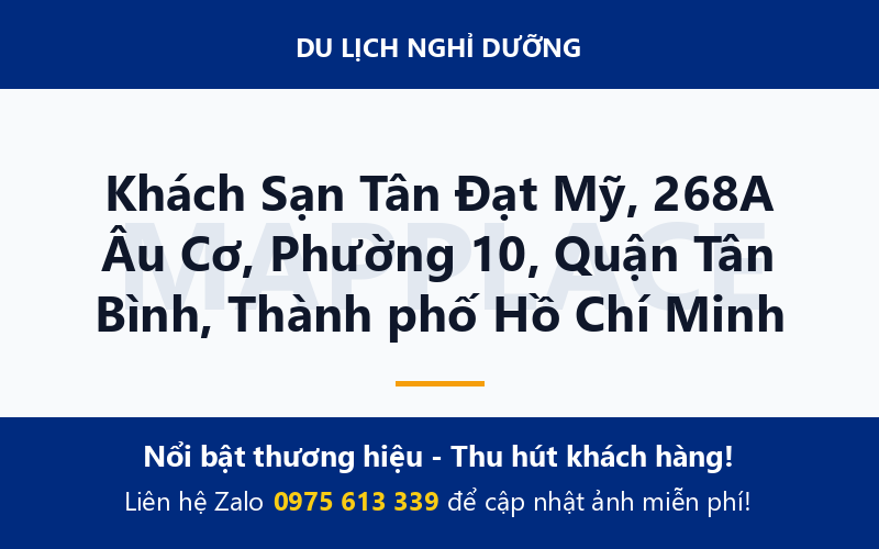 Khách Sạn Tân Đạt Mỹ, 268A Âu Cơ, Phường 10, Quận Tân Bình, Thành phố Hồ Chí Minh