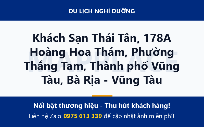 Khách Sạn Thái Tân, 178A Hoàng Hoa Thám, Phường Thắng Tam, Thành phố Vũng Tàu, Bà Rịa - Vũng Tàu