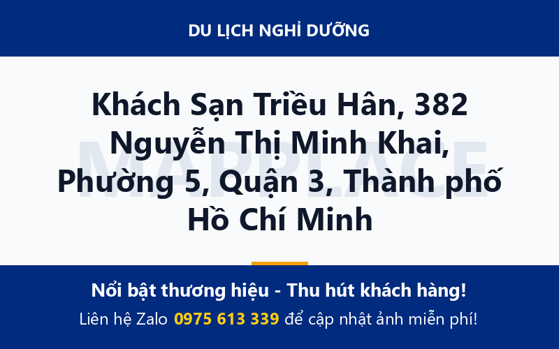 Khách Sạn Triều Hân, 382 Nguyễn Thị Minh Khai, Phường 5, Quận 3, Thành phố Hồ Chí Minh
