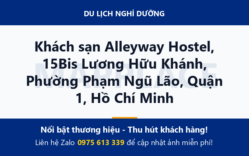 Khách sạn Alleyway Hostel, 15Bis Lương Hữu Khánh, Phường Phạm Ngũ Lão, Quận 1, Hồ Chí Minh