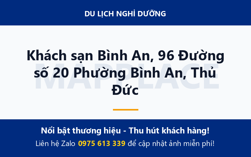 Khách sạn Bình An, 96 Đường số 20 Phường Bình An, Thủ Đức