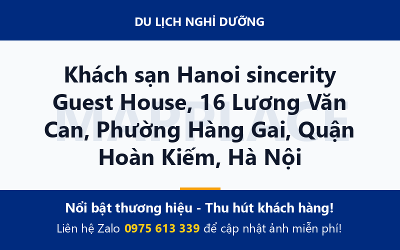 Khách sạn Hanoi sincerity Guest House, 16 Lương Văn Can, Phường Hàng Gai, Quận Hoàn Kiếm, Hà Nội