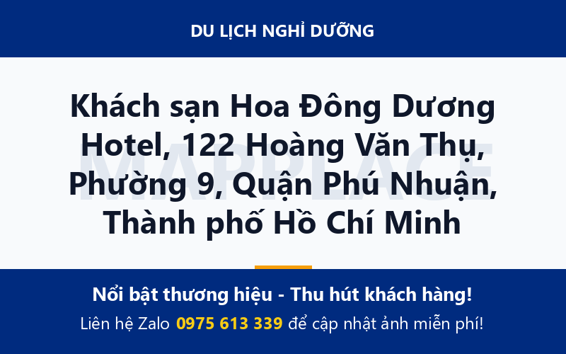 Khách sạn Hoa Đông Dương Hotel, 122 Hoàng Văn Thụ, Phường 9, Quận Phú Nhuận, Thành phố Hồ Chí Minh