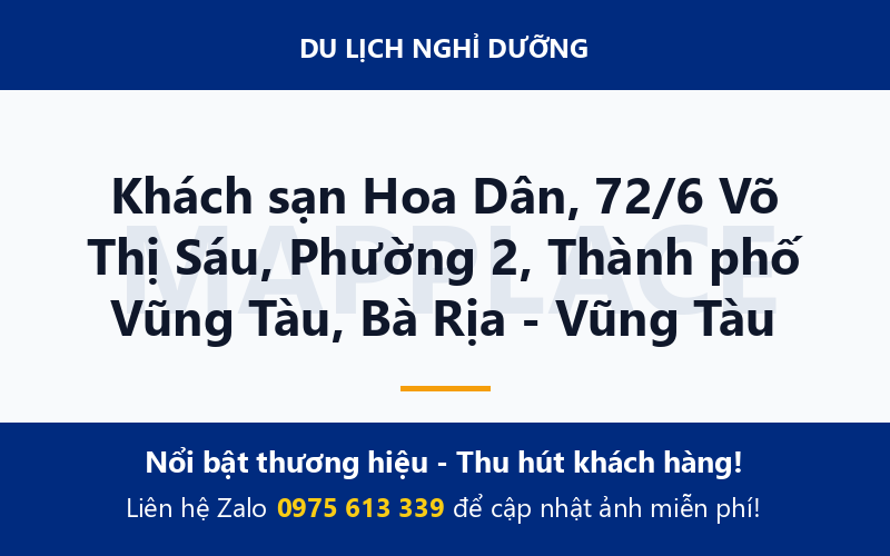 Khách sạn Hoa Dân, 72/6 Võ Thị Sáu, Phường 2, Thành phố Vũng Tàu, Bà Rịa - Vũng Tàu