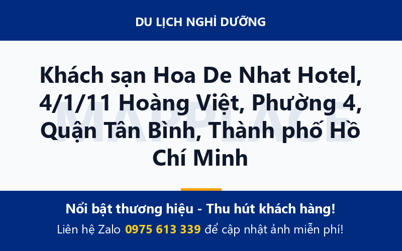 Khách sạn Hoa De Nhat Hotel, 4/1/11 Hoàng Việt, Phường 4, Quận Tân Bình, Thành phố Hồ Chí Minh