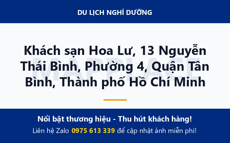 Khách sạn Hoa Lư, 13 Nguyễn Thái Bình, Phường 4, Quận Tân Bình, Thành phố Hồ Chí Minh