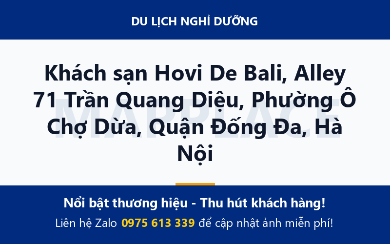 Khách sạn Hovi De Bali, Alley 71 Trần Quang Diệu, Phường Ô Chợ Dừa, Quận Đống Đa, Hà Nội