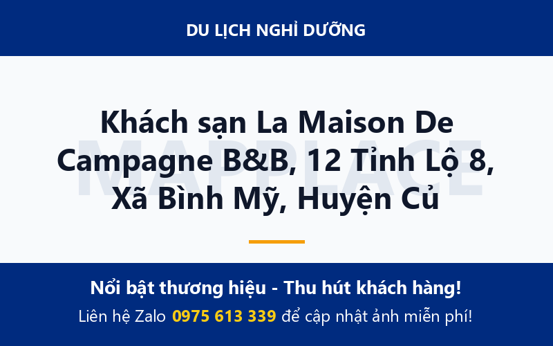 Khách sạn La Maison De Campagne B&B, 12 Tỉnh Lộ 8, Xã Bình Mỹ, Huyện Củ