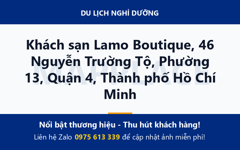 Khách sạn Lamo Boutique, 46 Nguyễn Trường Tộ, Phường 13, Quận 4, Thành phố Hồ Chí Minh