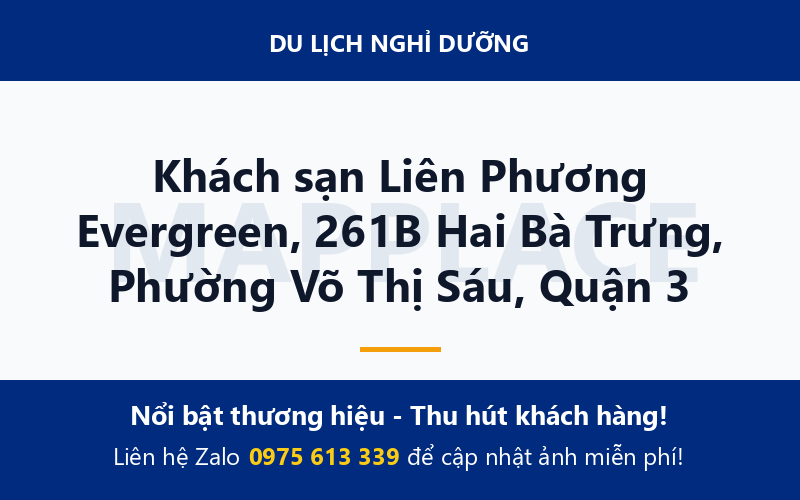 Khách sạn Liên Phương Evergreen, 261B Hai Bà Trưng, Phường Võ Thị Sáu, Quận 3