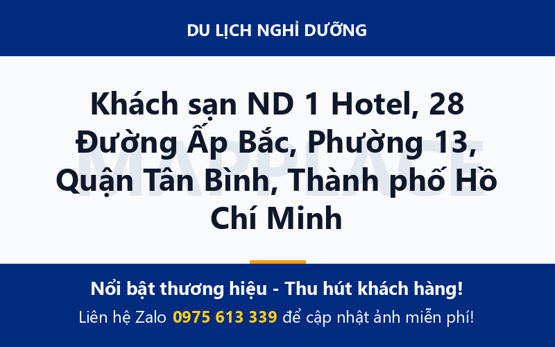 Khách sạn ND 1 Hotel, 28 Đường Ấp Bắc, Phường 13, Quận Tân Bình, Thành phố Hồ Chí Minh