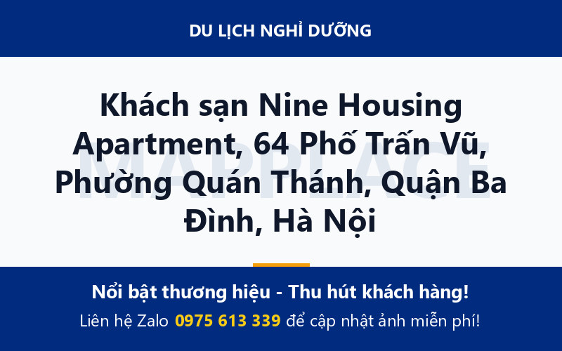 Khách sạn Nine Housing Apartment, 64 Phố Trấn Vũ, Phường Quán Thánh, Quận Ba Đình, Hà Nội