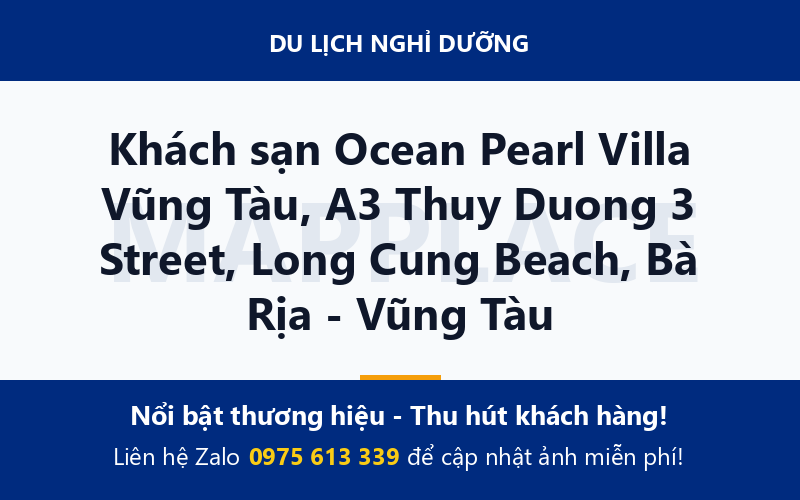 Khách sạn Ocean Pearl Villa Vũng Tàu, A3 Thuy Duong 3 Street, Long Cung Beach, Bà Rịa - Vũng Tàu