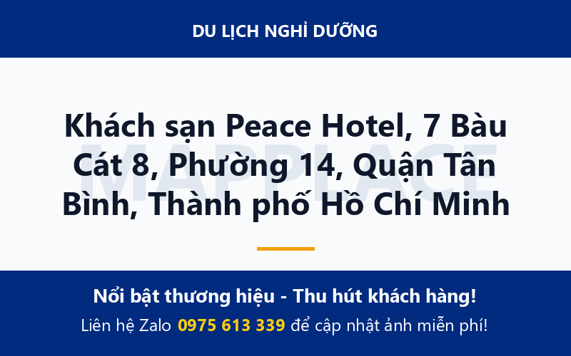 Khách sạn Peace Hotel, 7 Bàu Cát 8, Phường 14, Quận Tân Bình, Thành phố Hồ Chí Minh