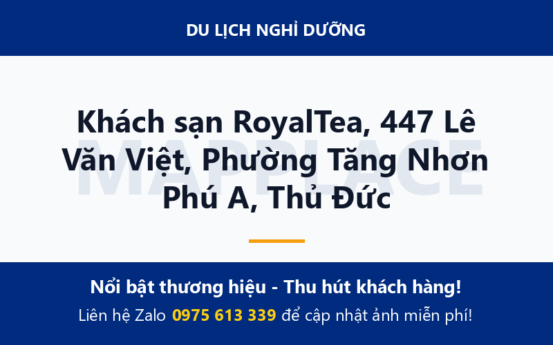 Khách sạn RoyalTea, 447 Lê Văn Việt, Phường Tăng Nhơn Phú A, Thủ Đức