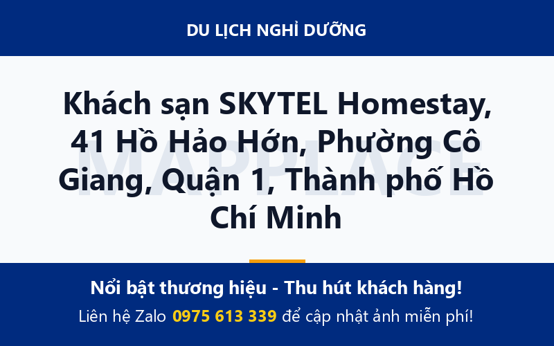 Khách sạn SKYTEL Homestay, 41 Hồ Hảo Hớn, Phường Cô Giang, Quận 1, Thành phố Hồ Chí Minh