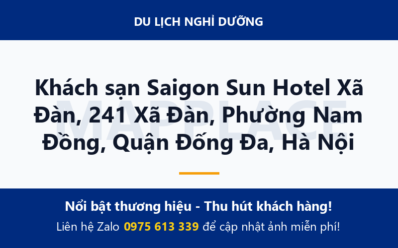 Khách sạn Saigon Sun Hotel Xã Đàn, 241 Xã Đàn, Phường Nam Đồng, Quận Đống Đa, Hà Nội